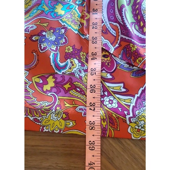 Lauren Ralph Lauren One Shoulder Size 12 Paisley Satin Front Drape Sheath Dress - Picture 11 of 14